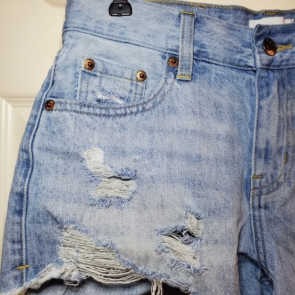 Pistola Light Blue Distressed Jean Shorts Sz 24